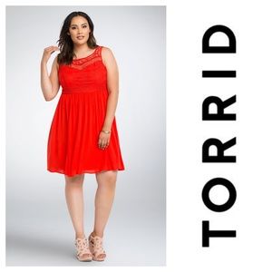 Deals for Lace Skater Dress Plus Size 